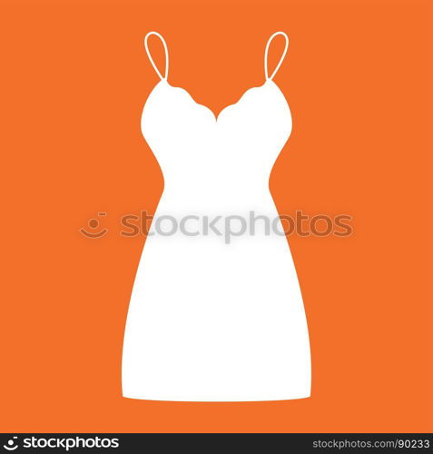 Sundress , combination or nightie white color icon .. Sundress , combination or nightie it is white color icon .