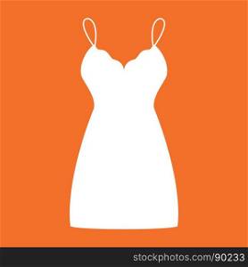 Sundress , combination or nightie white color icon .. Sundress , combination or nightie it is white color icon .