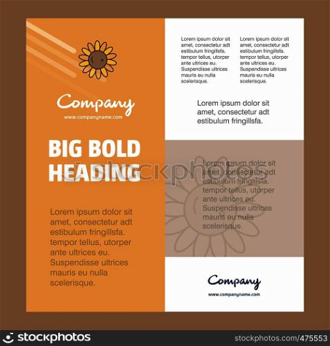 Sunflower Business Company Poster Template. with place for text and images. vector background