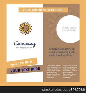 Sunflower Company Brochure Template. Vector Busienss Template