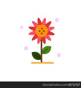 Sunflower, Floral, Nature, Spring Flat Color Icon. Vector icon banner Template