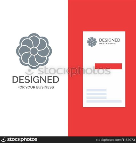 Sunflower, Flower, Madrigal Grey Logo Design and Business Card Template