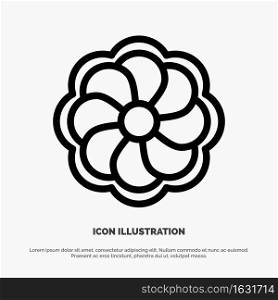 Sunflower, Flower, Madrigal Line Icon Vector
