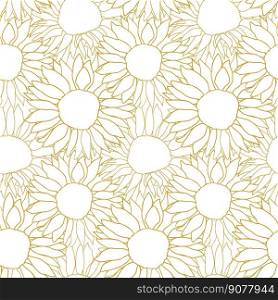 Sunflower head flower seamless pattern for textile or surface. Vector background. Sunflower head flower seamless pattern for textile or surface. Monochrome Vector background