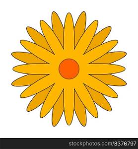 sunflower icon, animated cartoon model, vector illustration design