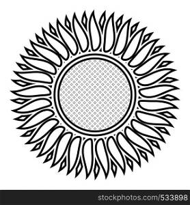Sunflower icon outline black color vector illustration flat style simple image