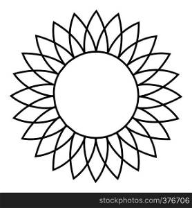 Sunflower icon. Outline illustration of sunflower vector icon for web. Sunflower icon, outline style
