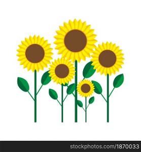 Sunflower icon set. Yellow garden plant. Green stem with leaves. Agriculture background. Vector illustration. Stock image. EPS 10.. Sunflower icon set. Yellow garden plant. Green stem with leaves. Agriculture background. Vector illustration. Stock image.