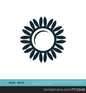 Sunflower Icon Vector Logo Template Illustration Design. Vector EPS 10.
