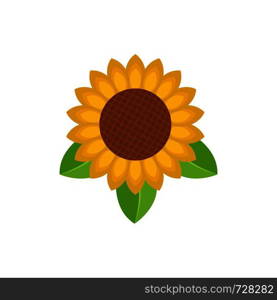 Sunflower leaf icon. Flat illustration of sunflower leaf vector icon for web. Sunflower leaf icon, flat style