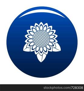 Sunflower leaf icon. Simple illustration of sunflower leaf vector icon for any design blue. Sunflower leaf icon vector blue
