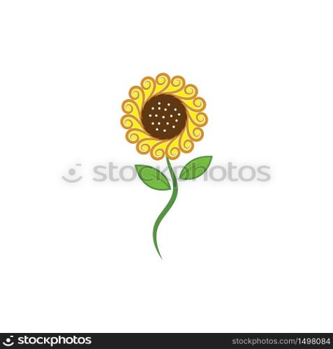 Sunflower logo icon vector illustration