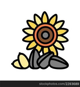 sunflower nut color icon vector. sunflower nut sign. isolated symbol illustration. sunflower nut color icon vector illustration