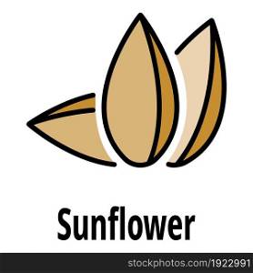 Sunflower seed icon. Outline sunflower seed vector icon color flat isolated on white. Sunflower seed icon color outline vector