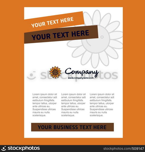 Sunflower Title Page Design for Company profile ,annual report, presentations, leaflet, Brochure Vector Background