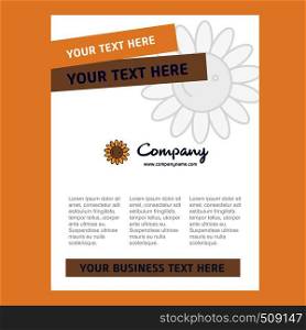 Sunflower Title Page Design for Company profile ,annual report, presentations, leaflet, Brochure Vector Background
