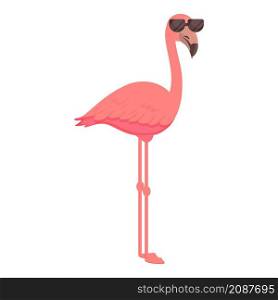 Sunglasses flamingo icon cartoon vector. Tropic bird. Cute pink flamingo. Sunglasses flamingo icon cartoon vector. Tropic bird