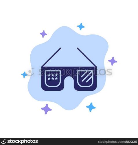 Sunglasses, Glasses, American, Usa Blue Icon on Abstract Cloud Background