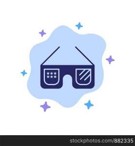 Sunglasses, Glasses, American, Usa Blue Icon on Abstract Cloud Background