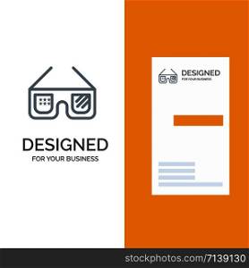 Sunglasses, Glasses, American, Usa Grey Logo Design and Business Card Template