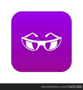 Sunglasses icon digital purple for any design isolated on white vector illustration. Sunglasses icon digital purple