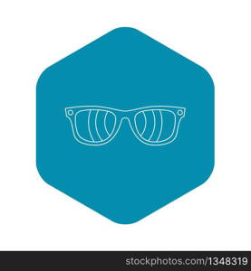 Sunglasses icon. Outline illustration of sunglasses vector icon for web. Sunglasses icon, outline style
