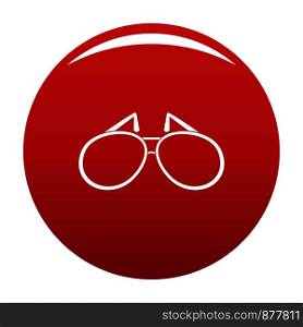 Sunglasses icon. Simple illustration of sunglasses vector icon for any design red. Sunglasses icon vector red