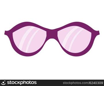Sunglasses on a white background. Cartoon style. Red sunglasses to protect from the sun in &#xA;summer. Stock vector illustration