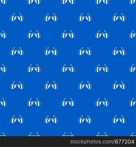 Sunglasses pattern repeat seamless in blue color for any design. Vector geometric illustration. Sunglasses pattern seamless blue