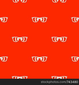 Sunglasses pattern repeat seamless in orange color for any design. Vector geometric illustration. Sunglasses pattern seamless