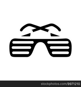 sunglasses rapper stylish accessory glyph icon vector. sunglasses rapper stylish accessory sign. isolated contour symbol black illustration. sunglasses rapper stylish accessory glyph icon vector illustration