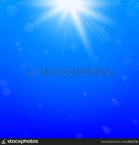 Sunlight background. Abstract background with bright sunlight and blured bokeh. Vector illustration.