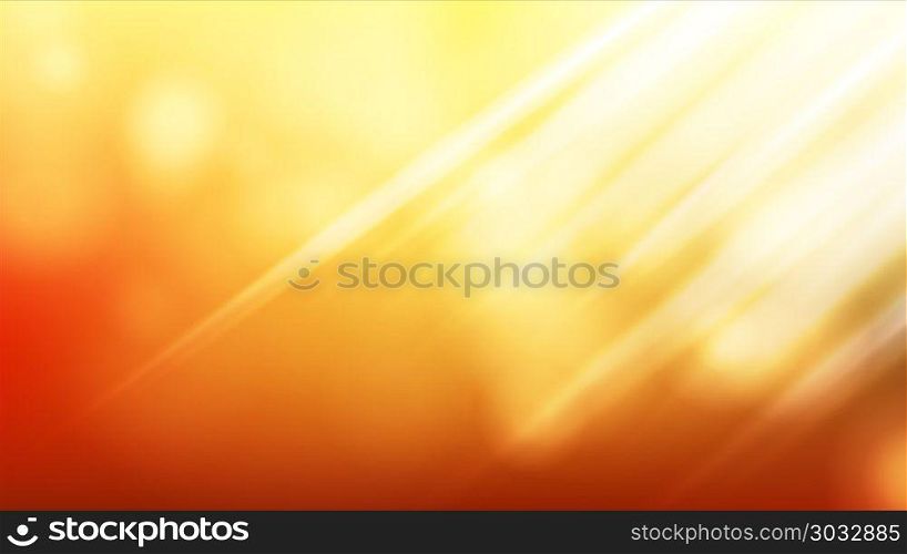 Sunlight Background Vector. Realistic Blur Design. Soft Flare. Sunshine Backdrop. Illustration. Sunlight Background Vector. Sky, Sun. Yellow Bright Design. Spring Time Illustration