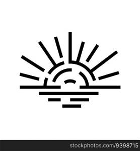 sunlight sunrise sun summer line icon vector. sunlight sunrise sun summer sign. isolated contour symbol black illustration. sunlight sunrise sun summer line icon vector illustration