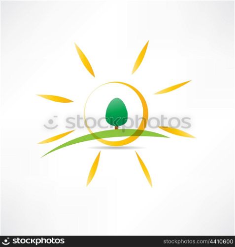 sunny landscape icon
