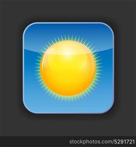 Sunny Shiny Button Isolated Vector Illustration. EPS10. Sunny Shiny Button Vector Illustration