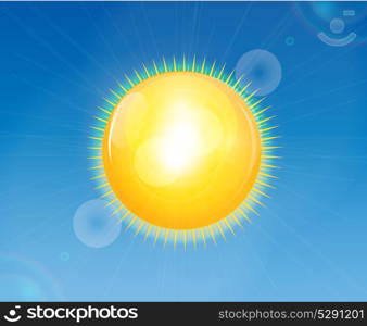 Sunny Shiny on Blue Background Vector Illustration.. Sunny Shiny Background Vector Illustration