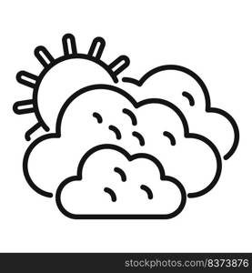 Sunny sky icon outline vector. Rain cloudy. Day overcast. Sunny sky icon outline vector. Rain cloudy
