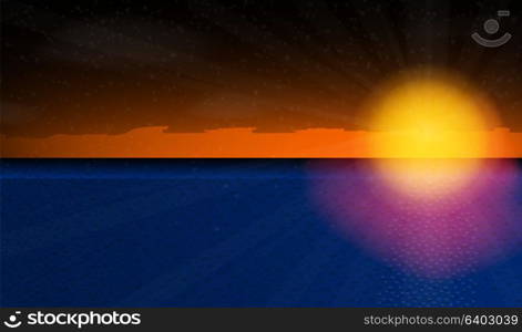 Sunny sunset over the sea. Vector Illustration. EPS. Sunny sunset over the sea. Vector Illustration.