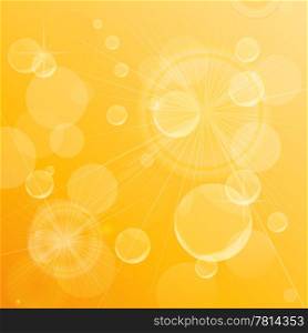 Sunny tones bubble background. Abstract art. Image contains transparency effect.