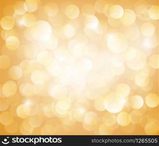 Sunny Yellow Vector bokeh background made from white lights