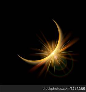 Sunrise background in space. Vector