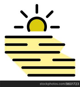 Sunrise eco icon outline vector. Care energy. Nature ecology color flat. Sunrise eco icon vector flat