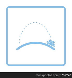 Sunrise icon. Blue frame design. Vector illustration.