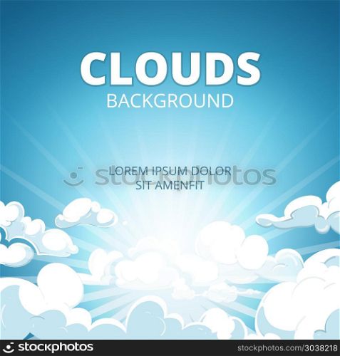 Sunrise in blue sky with clouds vector background. Sunrise in blue sky with clouds vector background. Sunrise sky and sunrise sunlight, sunshine sunrise illustration