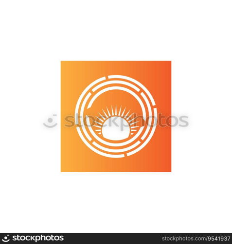 Sunrise logo template. Vector illustration Icon Logo Template Sun over horizon