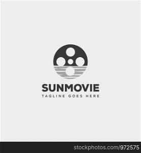 sunrise or sunset movie roll simple logo template vector illustration icon element - vector file. sunrise or sunset movie roll simple logo template vector illustration icon element