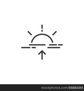 Sunrise thin line icon. Isolated outline weather vector illustration