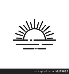 Sunrise vector icon, summer symbol, nautical theme design.