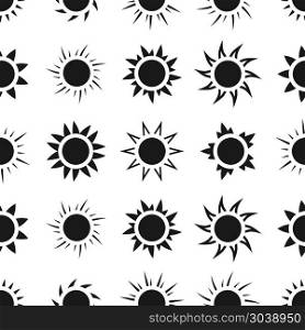 Suns in the sky seamless pattern. Suns in the sky seamless pattern. Monochrome background with sun, vector illustration